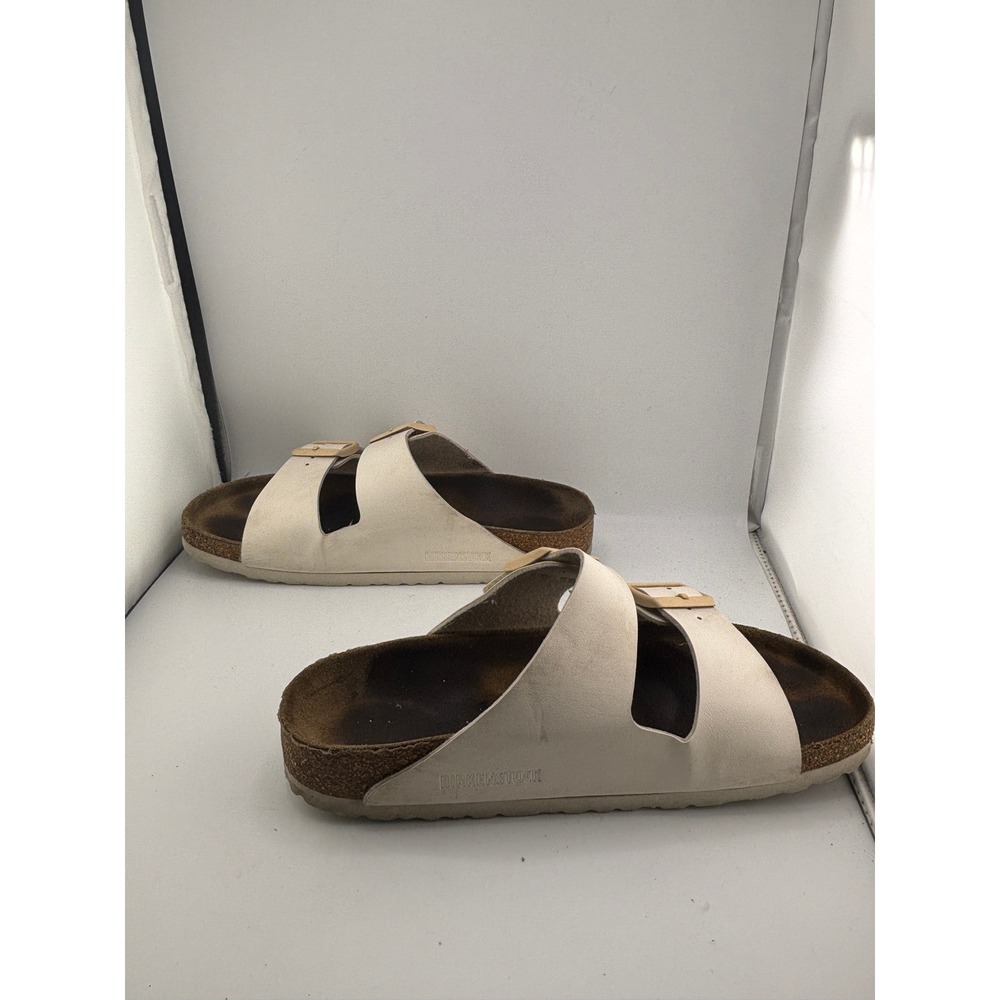 Birkenstock Arizona Cream Off White Two Strap Buckle Slide Sandals Womens 38 - Picture 7 of 8